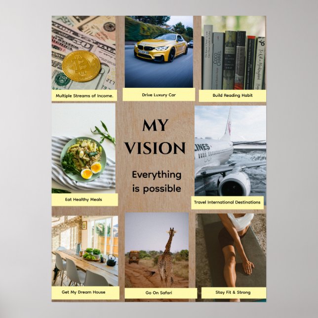 Brown Custom Vision Board Poster (Devant)