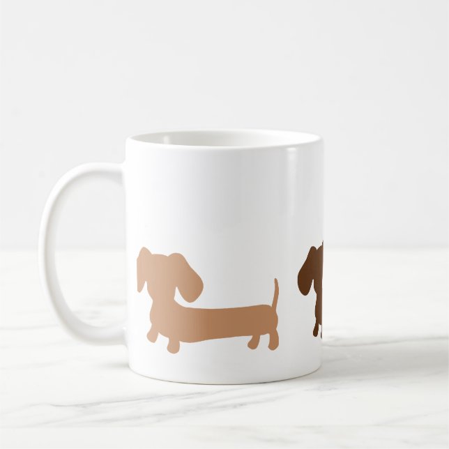 Brown Dackel Coffee Tasse Classic Wursthund (Links)