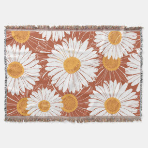 Brown Daisis: Muster nahtloser Blume Decke