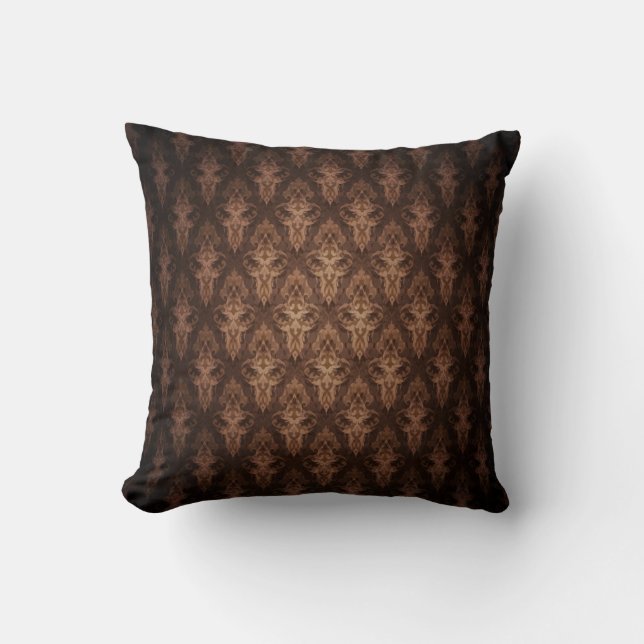 Brown Damask Look Cushion Kissen (Vorderseite)