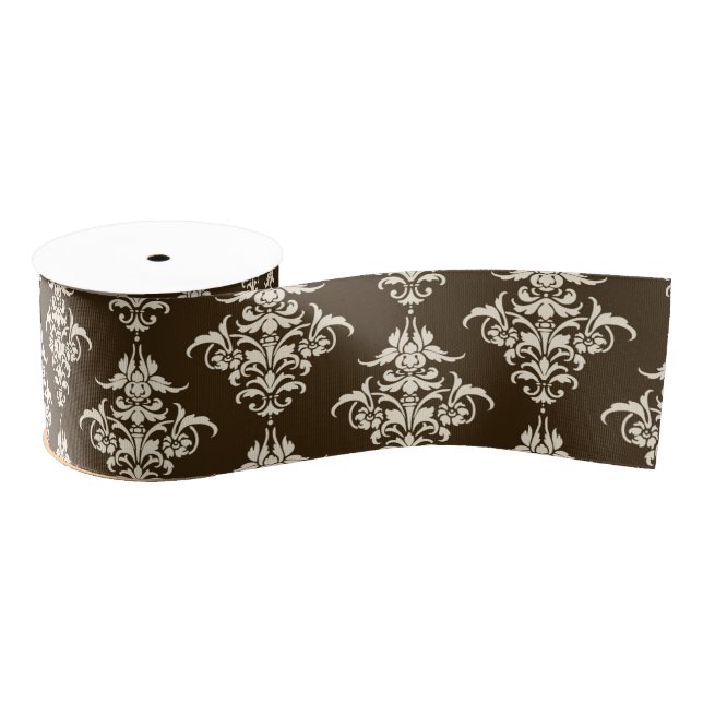Brown Damask Ripsband (Spule)