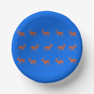 Brown Deer Walking Festivals Muster Blau Pappteller