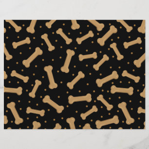 Brown Dog Bone with Black Back Scrapbook Paper Flyer