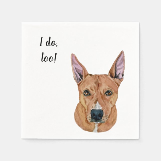 Brown Dog Custom Cocktail Napkin Serviette (Vorderseite)