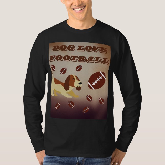 Brown Dog Funny Football Sport Kunst Illustration T-Shirt (Vorderseite)