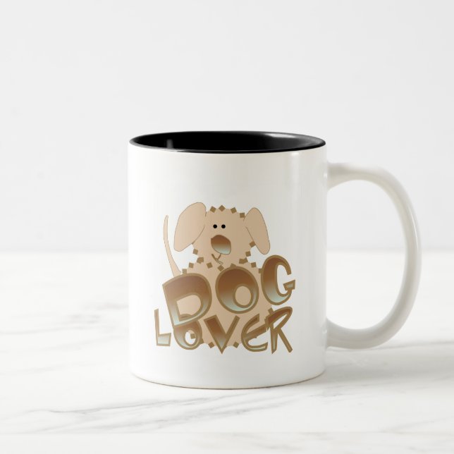 Brown Dog Lover Tshirts und Geschenke Zweifarbige Tasse (Rechts)