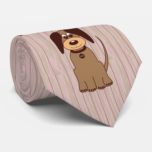 Brown Dog Necktie Krawatte (Gerollt)