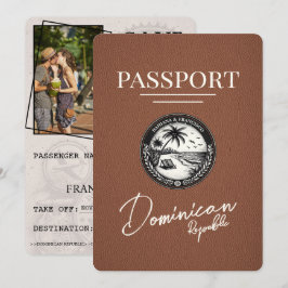 Brown Dominikanische Republik - Reisepass Save the Save The Date