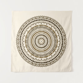 Brown Earth Tones Henna Mandala Wandteppich