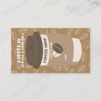 Brown Editable Coffee House Stamp Loyalty Card Treuekarte