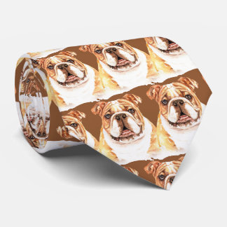 Brown English Bulldog Krawatte