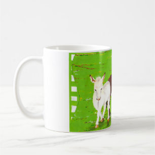 Brown-Esel und weiße Esel-Tasse Kaffeetasse