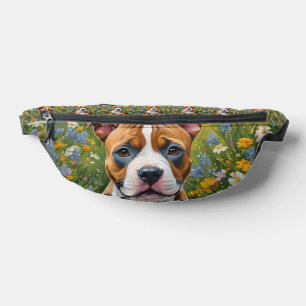Brown Et Blanc Staffordshire Puppy Acrylique Art,
