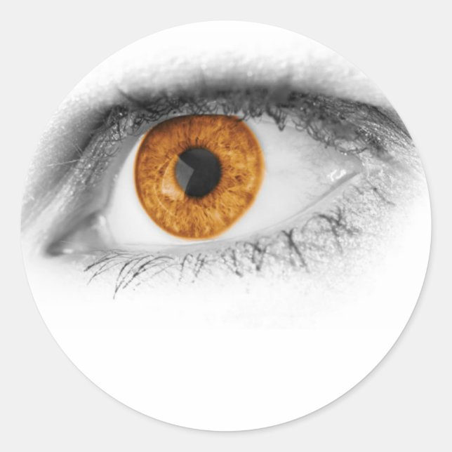 Brown Eye Art Runder Aufkleber (Vorderseite)