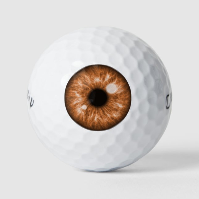Brown Eye Funny Golf Balls Golfball (Vorderseite)
