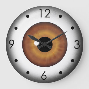 Brown Eyeball Iris Eye Custom Large Round Clock Große Wanduhr
