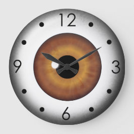 Brown Eyeball Iris Eye Custom Large Round Clock Große Wanduhr