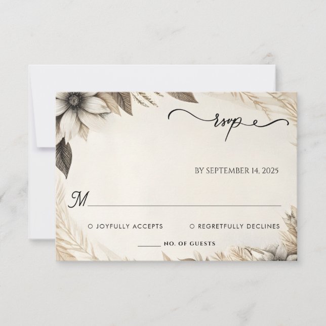 Brown Fall Wood Paperie Gerecycelt Papier Hochzeit RSVP Karte (Vorderseite)