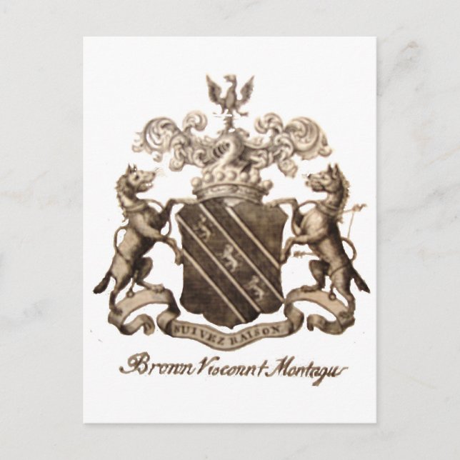 BROWN FAMILIENWAPPEN POSTKARTE (Vorderseite)