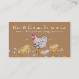 Brown Farmhouse Rustic Chicks Hen Farm Visitenkarte