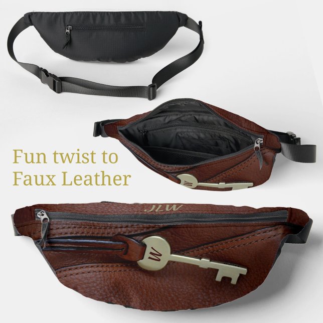 Brown faux Cuir Clé en laiton Sophistiqué élégant (Créateur téléchargé)
