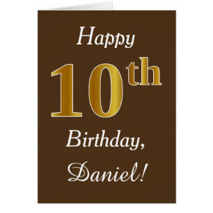 Brown, Faux Gold 10e anniversaire + Nom personnali