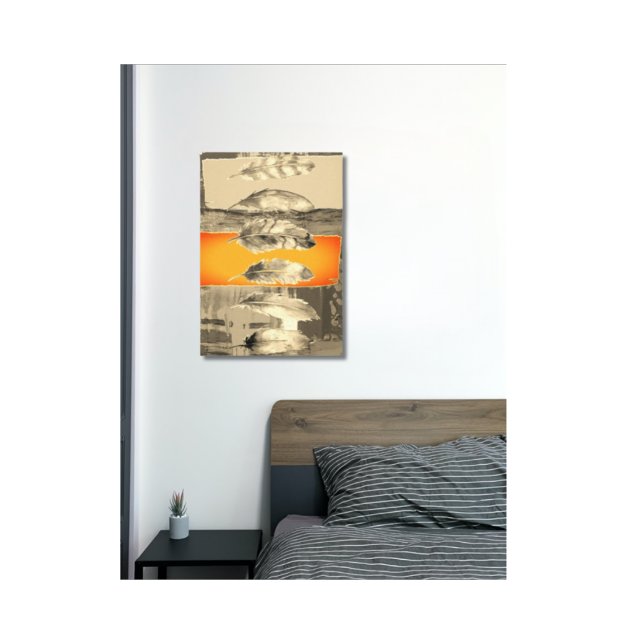 Brown Feathers Abstrakt Stretched Canvas Print Leinwanddruck (Von Creator hochgeladen)