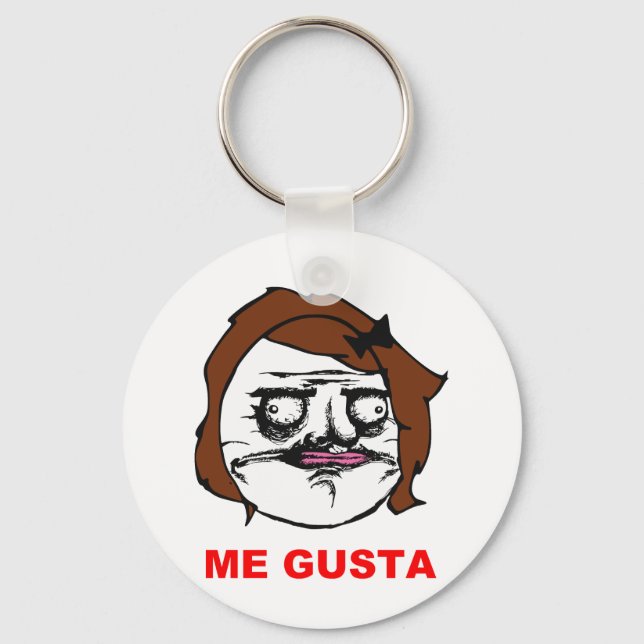 Brown Female Me Gusta Comic Rage Face Meme Schlüsselanhänger (Vorderseite)