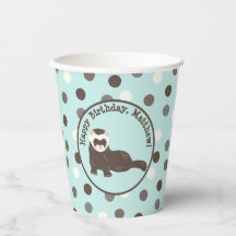 Brown Ferret Mint Green Polka Dot Party