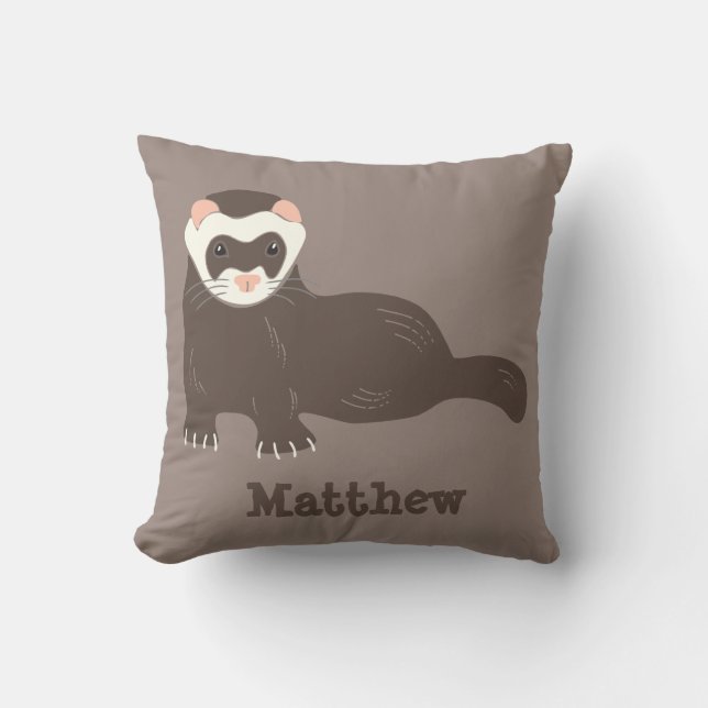 Brown Ferret Personalisiert Graphic Kissen (Vorderseite)