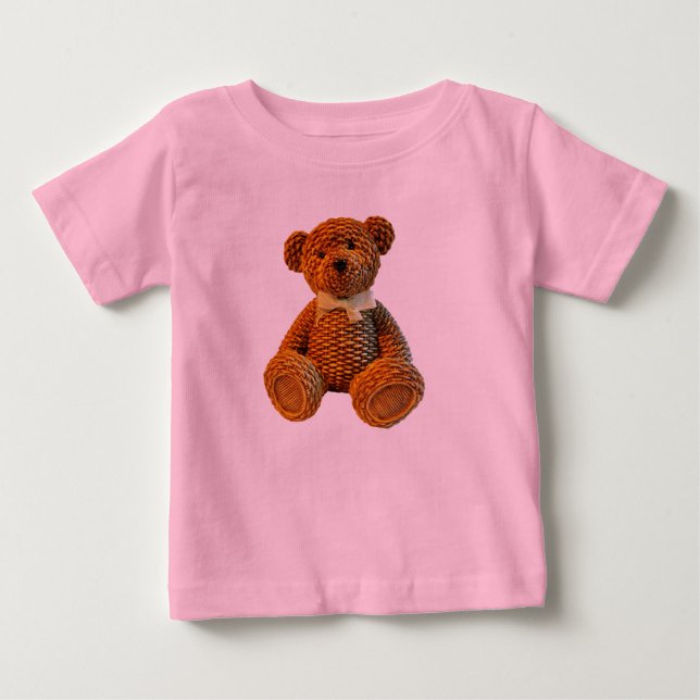 Brown-Flechtweiden-Teddybär Baby T-shirt (Vorderseite)