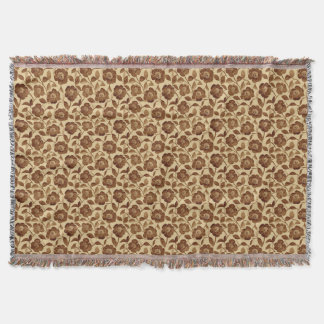 Brown Floral Decke