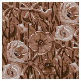 Brown Floral Fabric Stoff