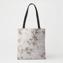 Brown Floral Pattern Handbag