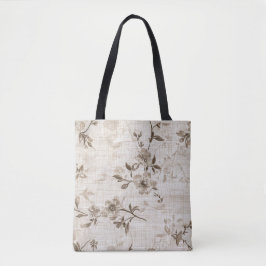 Brown Floral Pattern Handbag Tasche