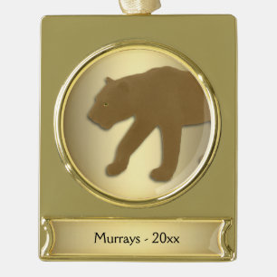 Brown Florida Panther Gold Banner-Ornament Gold