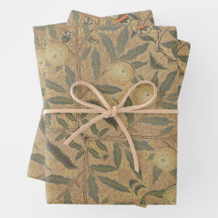Brown Foliage Vintag William Morris Geschenkpapier Set