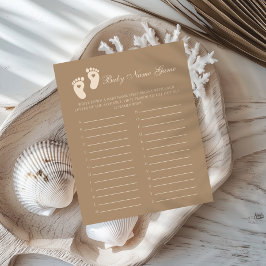 Brown Footprints Gender Aufdeckung des Babyname-Sp