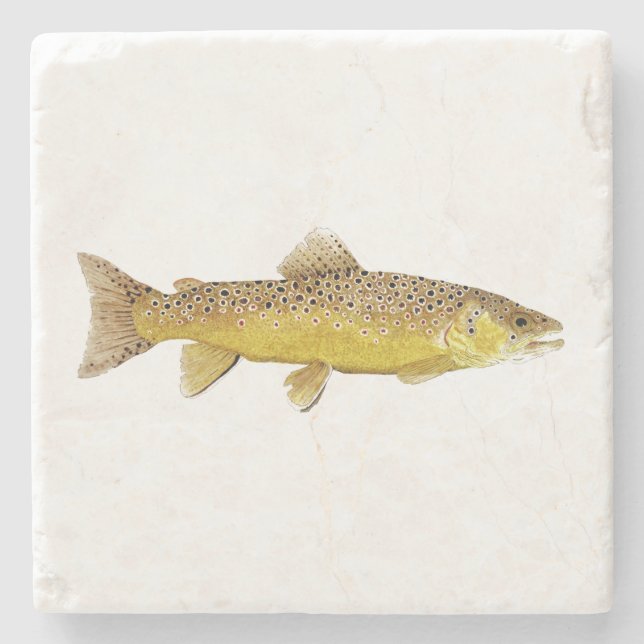 Brown-Forelle-Untersetzer Steinuntersetzer (Vorderseite)