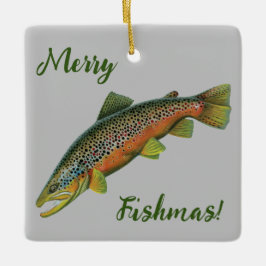 Brown Foreut Merry Fishmas Ornament