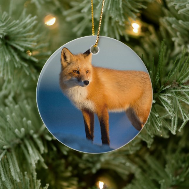 Brown Fox Keramik Ornament (Baum)