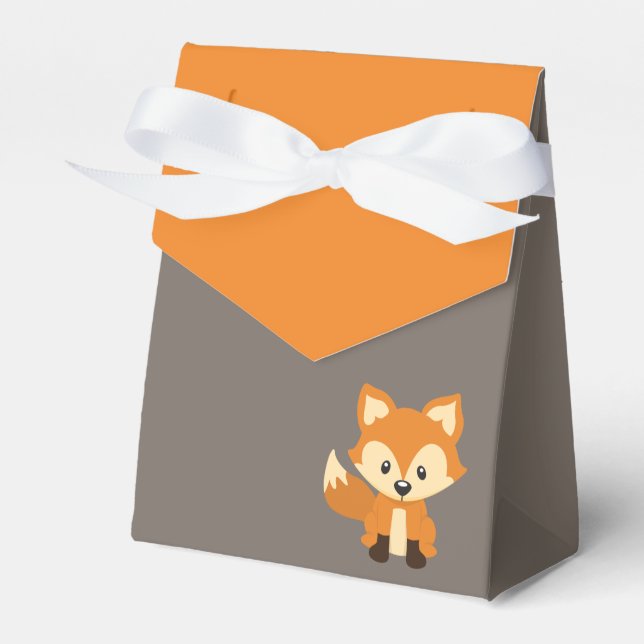 Brown Fox Woodland Baby Dusche Leckerei Gefallen S Geschenkschachtel (Vorderseite)