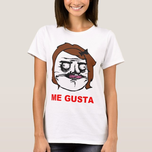 Brown-Frau ich Gusta Comic-Raserei-Gesicht Meme T-Shirt (Vorderseite)