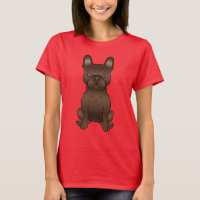 Brown French Bulldog / Frenchie Niedlich Cartoon D