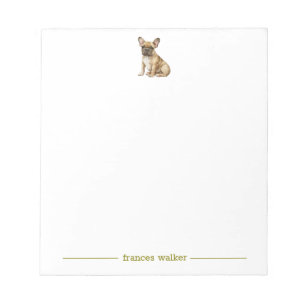Brown French Bulldog Personalisiert Notepad Notizblock