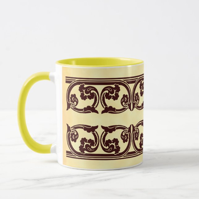 Brown frontière gothique café Mug (Gauche)
