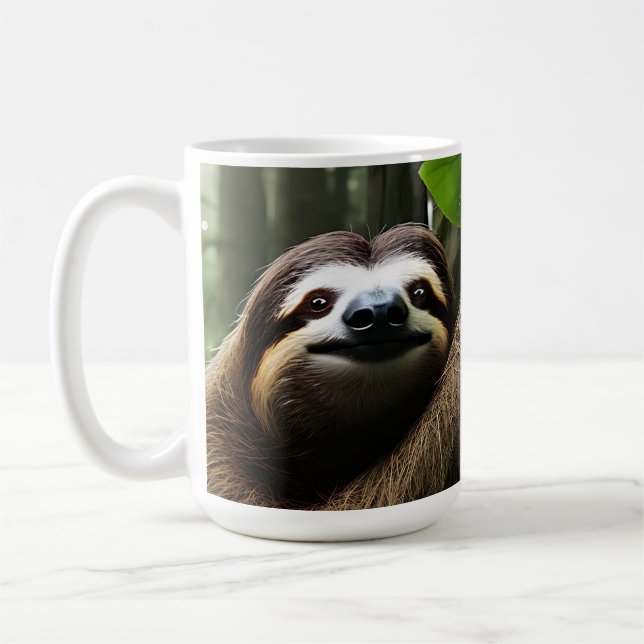 Brown Fuzzy Sloth, Coffee Tasse (Links)