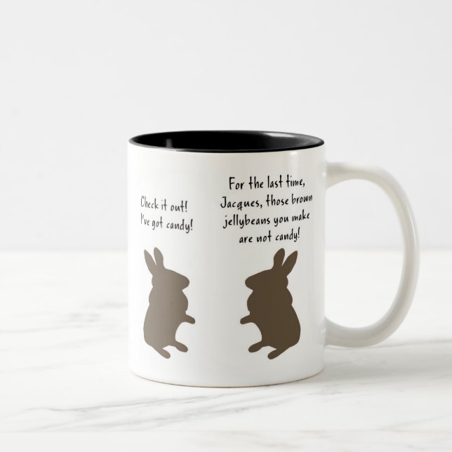 Brown-Geleebonbon-Häschen Zweifarbige Tasse (Rechts)