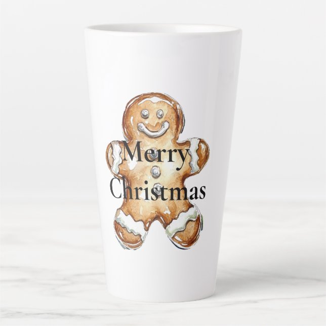 Brown Gingerbrot Cookie Weihnachten Milchtasse (Vorderseite)