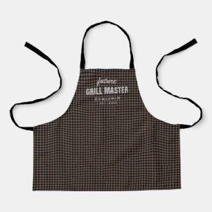Brown Gingham Future Grill Master personalisiert Schürze